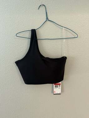 Nike Zenvy One-Shoulder Sports Bra Black Size L